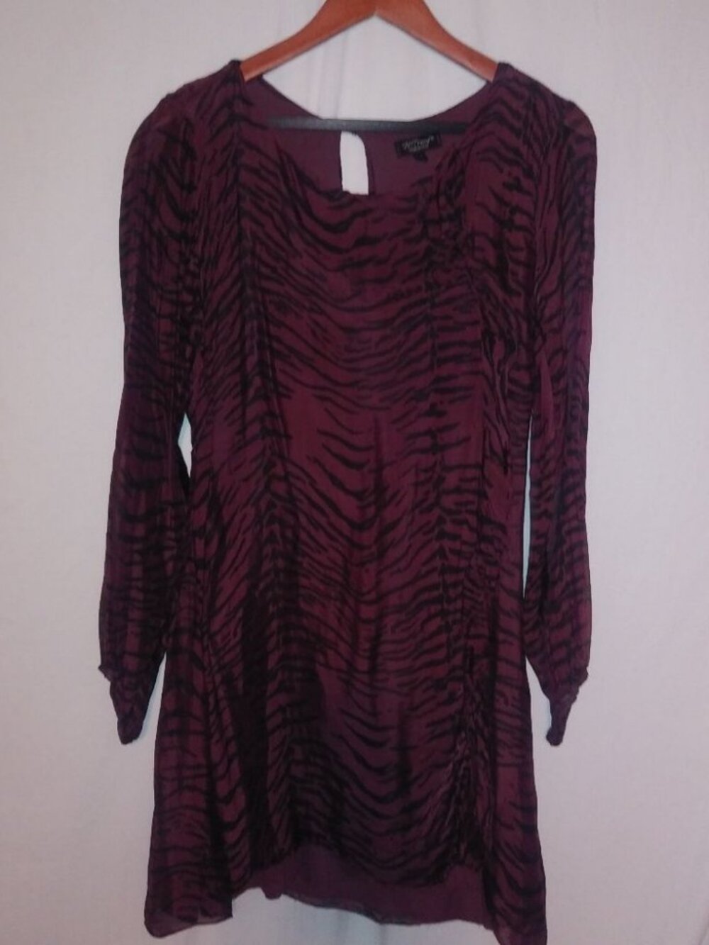H Trend M Whimsigoth Italian Silk Wine Tiger Mini Dress